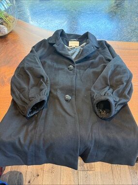 Banana Republic Black womens Peacoat with Puff Sleeves